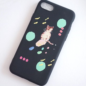 街貓日記 黑黑/紅色 餅乾虎斑小貓 質感印花手機軟殼 iphone case