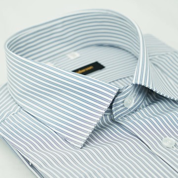 【金安德森】灰白條紋吸排窄版襯衫-長袖