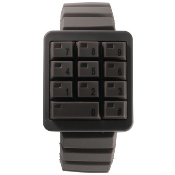 CLICK 創意爆破數字鍵盤個性腕錶-咖啡