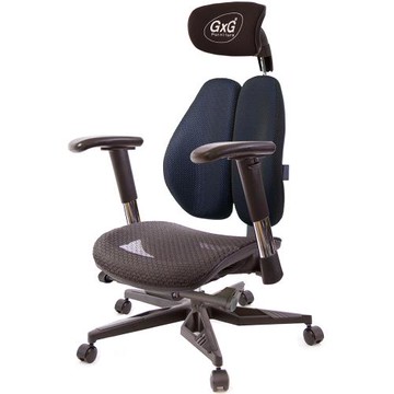 GXG 大網座 雙背工學椅(電競腳/2D滑面金屬扶手)  TW-3676 KGA6