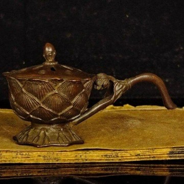 復古懷舊手持蓮花蓮蓬薰香爐小塔香爐別致創意檀香爐茶道禪意擺件