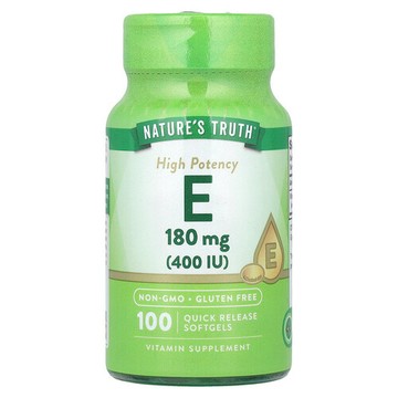 Nature's Truth, 維生素 E，優效，180 毫克（400 國際單位），100 粒速釋軟膠囊