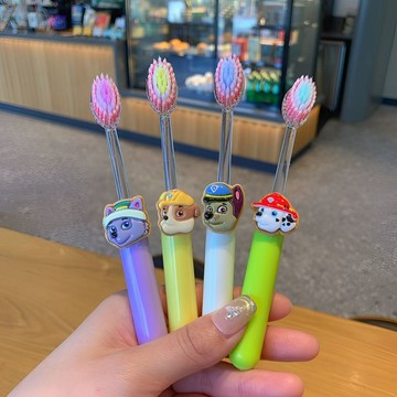 【臺灣-出貨】【4支】可愛汪汪隊山型凸面刷護齦兒童牙刷3-12歲軟毛護齒細毛牙