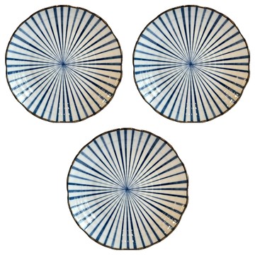 Ciao Li 僑俐餐瓷 十草8湯盤 日本製  白色/藍色  單件  3個