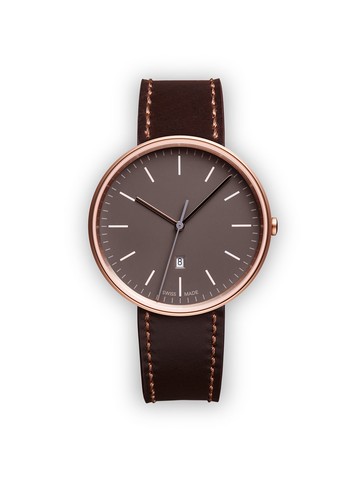 Uniform Wares - M38 Date watch - women - stainless steel/glass/Calf Leather - One Size - Brown