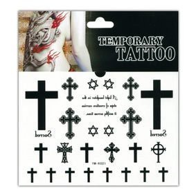 萌古屋 神聖的十字架與英文字母 男女防水防汗原宿刺青貼紙tattoo 紋身貼紙k41 Yahoo奇摩拍賣 Line購物