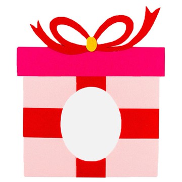 網紅生日派對禮物造型面具  禮物 粉色  1個