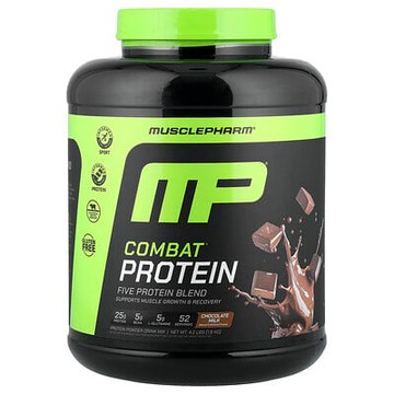 MusclePharm, Combat® 蛋白質粉，巧克力牛奶，4.2 磅（1.9 千克）