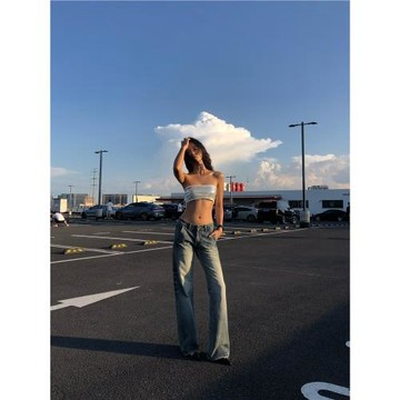 Tayacue Duty Washed Denim*重工水洗蘭牛-低腰微喇復古牛仔褲