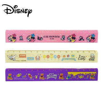 【日本正版】迪士尼 復古風格 雙面刻度直尺 15cm 直尺 塑膠尺 米妮 小熊維尼 小飛象