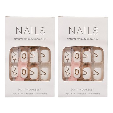 Paula's Nail 寶拉美甲 24片自然舒適美甲貼片  2盒  AP69201