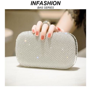 潮牌韓版水鉆閃亮手拿包女氣質女士包包新款名媛宴會包精致小手包