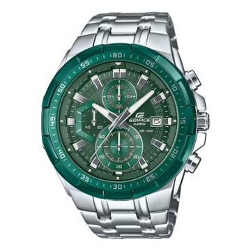 CASIO 卡西歐 EDIFICE 強烈力量 立體設計三眼錶款 草原綠_EFR-539DE-3A_49.5mm