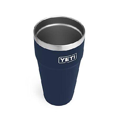 YETI Rambler 26 oz Stackable Cup, Vacuum Insulated, Stainless Steel with No Lid, Navy並行輸入