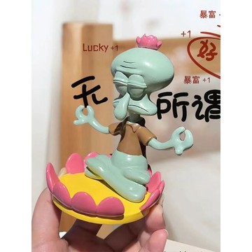 【小悅居】章魚哥手機支架海綿寶寶蓮花寶座平板架子桌面可愛樹脂擺件禮物網紅同款、熱門單品 人氣好物