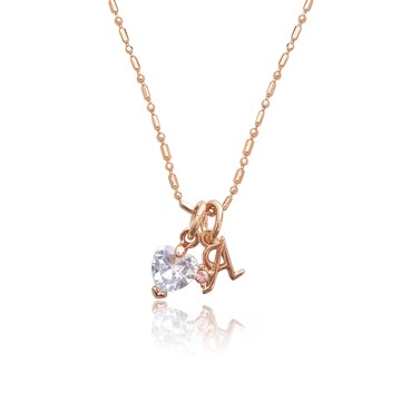 【Aguchi 亞古奇】華鑽系列•Aguchi-經典水鑽玫瑰金項鍊飾品(日本製)