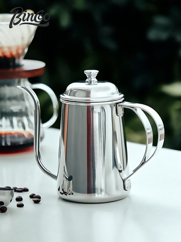 Bincoo手沖咖啡壺復古手沖咖啡套裝戶外咖啡細嘴壺掛耳帶蓋細口壺