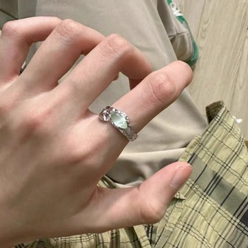 限時特賣🔥 【3712人收藏】鋯石戒指女開口可調節小衆設計高級感中性風指環新中式食指戒指 戒指