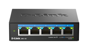 D-Link DMS-105 5埠 5port 2.5G Multi-Gigabit 多速率桌上型/壁掛無網管鐵殼交換器/Multi-Giga switch hub