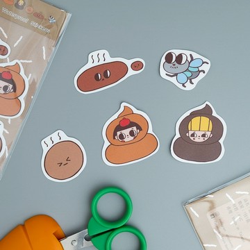 防水貼紙  便便家族貼紙包 1包5入