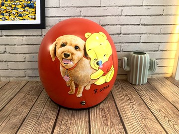 手繪瘋 客製化 狗狗 貓貓 安全帽 彩繪 紀念 禮物 生日 情人節