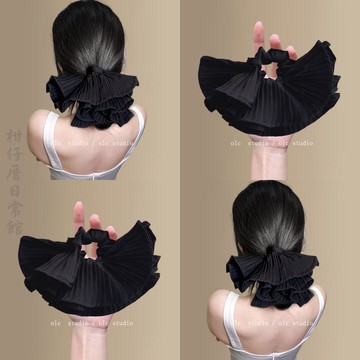 🔥3件8折🍊臺北出貨🍊可開發票裙襬小蛋糕~新款高級感韓系簡約褶皺大號裙襬款髮圈高級盤發器