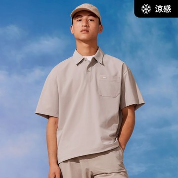 男女同款 FROZEN AIR 涼感 短袖POLO衫 - 米色