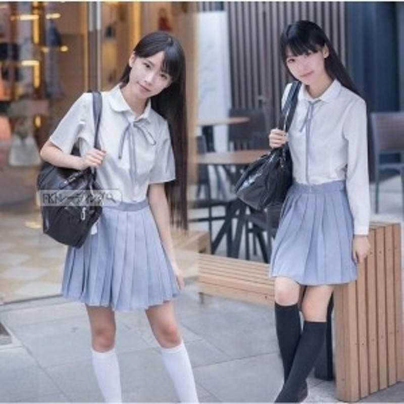 制服 セーラー服 プリーツ 上下セット 長袖 半袖 学院風 学生服 フリル ロング丈 | LINEショッピング