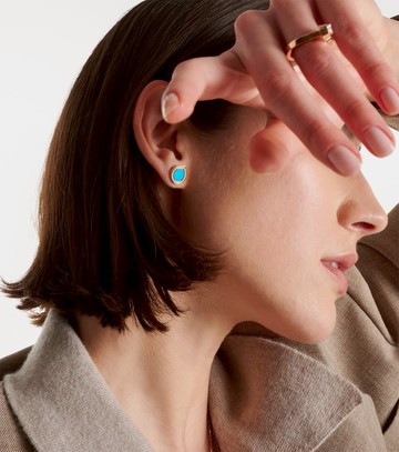 Repossi Antifer 18kt rose gold single earring with turquoise and diamonds