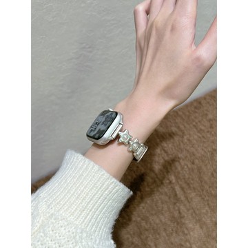 【台灣出貨】秋冬新款 適用 APPLE WATCH 星星珍珠 燈芯絨錶帶 SE S11 S9 S10 46mm 女士錶帶