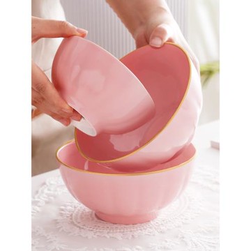 金邊骨瓷餐具摩卡色彩釉碗盤勺碟子組合陶瓷家用面碗飯碗西餐餐具