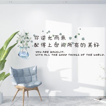 網紅ins文字貼紙臥室裝飾布置房間宿舍床頭背景貼畫壁紙墻紙自粘