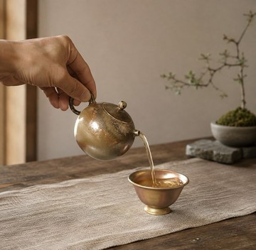 柴燒金彩落灰西施茶壺 / 100cc 小西施  / 小平凡手作