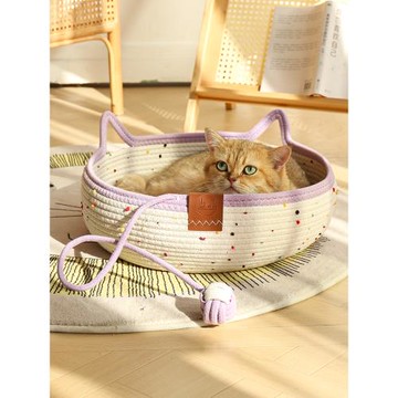 粗麻編織藤編貓窩冬季寵物窩四季通用耐抓耐磨水洗貓抓板貓咪用品