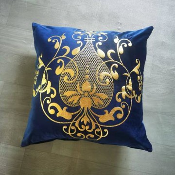 外貿跨境貼金荷蘭絨抱枕靠墊支持加工