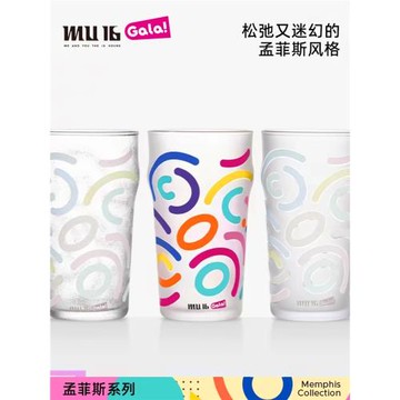 MU16孟菲斯系列啤酒杯冷水變色創意酒杯ins果汁杯冷飲杯水杯