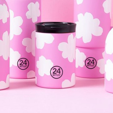 義大利 24Bottles - 保溫隨行杯 350ml - 粉夢雲朵朵