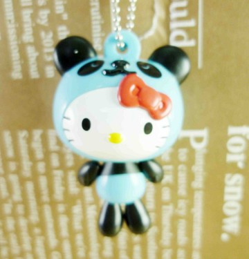 【震撼精品百貨】Hello Kitty 凱蒂貓 鎖圈-熊貓藍 震撼日式精品百貨