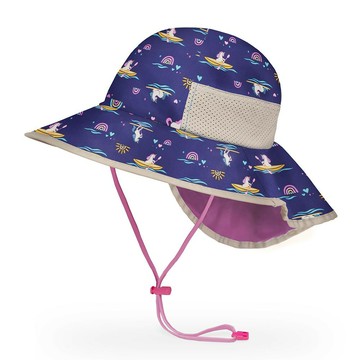 美國《Sunday Afternoons》兒童 抗UV防潑透氣護頸帽 Kids Play Hat (彩虹獨角獸 M-L)