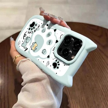 【風越】鏤空貓爪貓耳朵蘋果16手機殼iPhone15promax//14//13/12/11//7p女