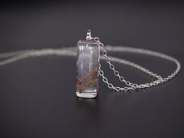 天然白水晶 包裹碧璽體 吊墜 銀項鏈