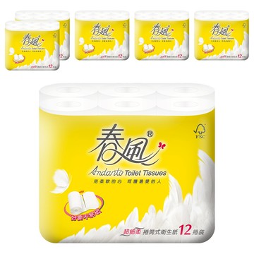 春風 捲筒式衛生紙 270張  12捲  6袋