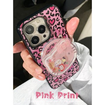 九點半美式復古可愛粉色KT豹紋蘋果16promax手機殼適用iPhone15/14Pro/13全包磁吸卡通邊防摔保護套殼