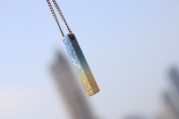 純鈦方型能量柱項鍊x可客製顏色