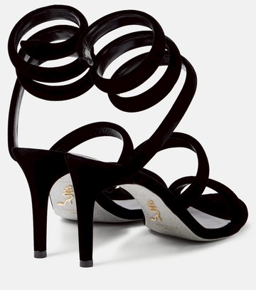 Rene Caovilla Cleo 80 velvet sandals