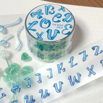 緞帶字母大寫字母 軋型 PET 膠帶貼紙