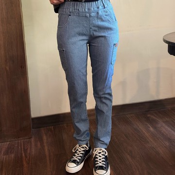 Hana Mokuba 鬆緊腰彈力多口袋長褲