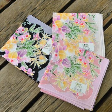 日本制造進口純棉女士碎花手絹日式手帕小風呂敷印花方巾汗巾超薄