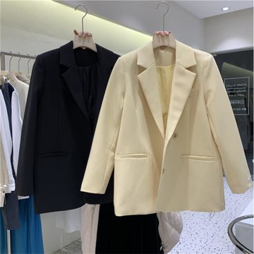 卡伊迪拉2024春夏短款西服外套女長袖韓版時尚寬松休閑雙排扣西裝