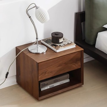 【D3原木家居】Matta 北美胡桃木床頭櫃 置物櫃 邊櫃